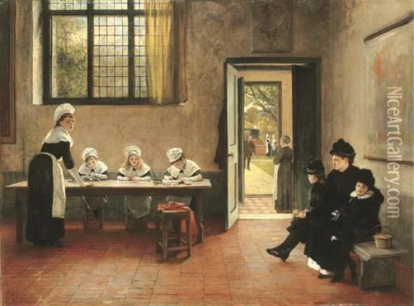 Orphans Oil Painting - George Adolphus Storey