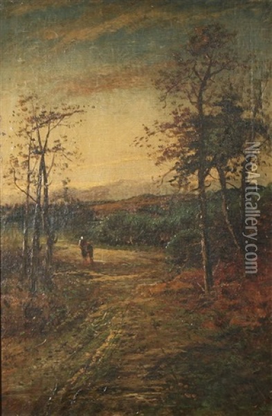 Tonalist Landscape Oil Painting - William F. Hardy