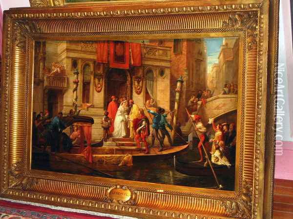 Venetian Wedding Oil Painting - Jules-Eugene Lenepveu