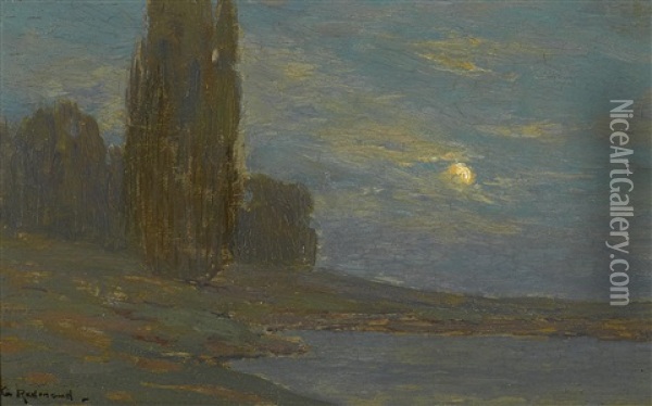 Moonlit Landscape Oil Painting - Granville S. Redmond