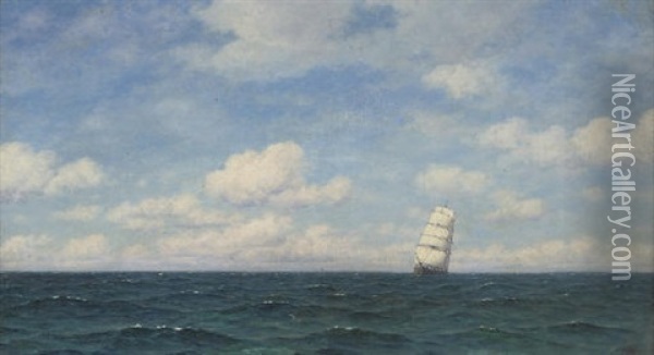 In An Ocean Breeze Oil Painting - Frederick William Meyer