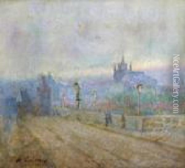 Vue De Prague Et Du Pont Saint-charles Oil Painting - Albert Lebourg