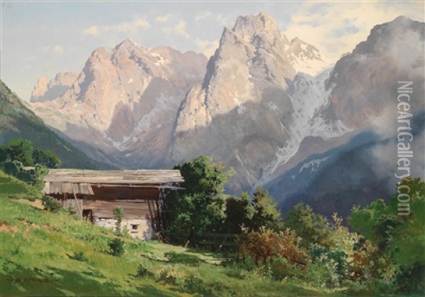 Im Kaisertal Bei Kitzbuhel Oil Painting - Hans Sterbik