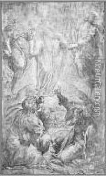 The Transfiguration (bartsch Xviii, 4) Oil Painting - Camillo Procaccini