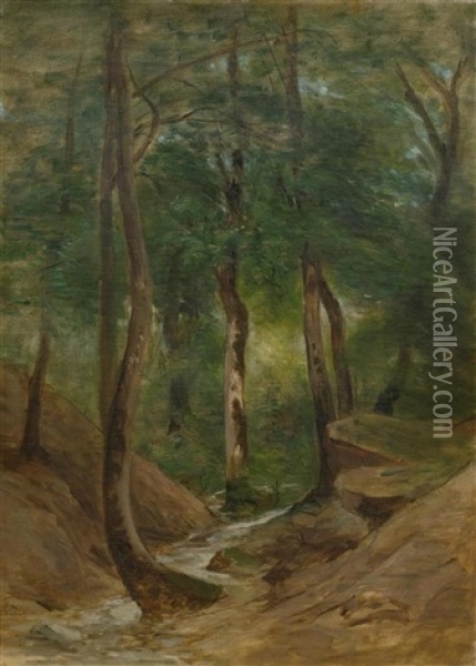 Pleinairstudie Eines Waldes Oil Painting - Barthelemy Menn