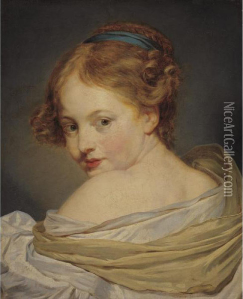 Portrait Of A Young Woman Oil Painting - Jean Baptiste Greuze