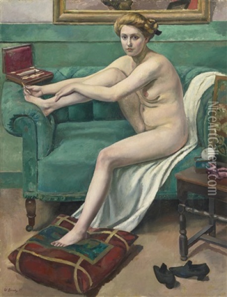 La Pedicure Oil Painting - Walter Bondy