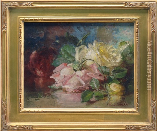 Still Life Of Roses Oil Painting - Emma Levina Swan