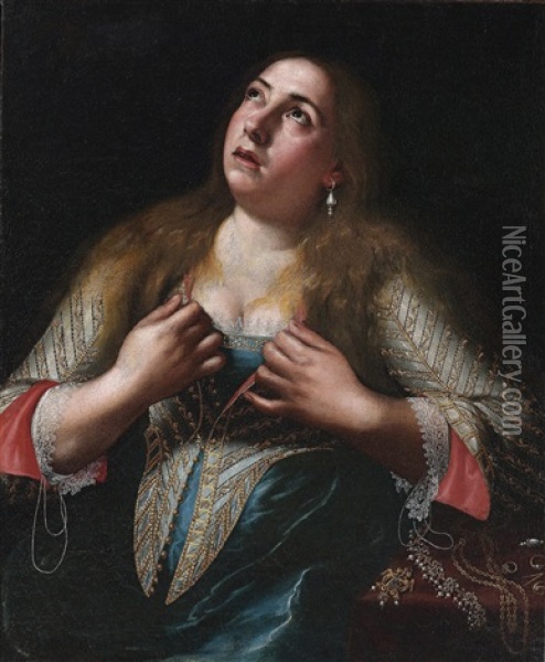 Die Busende Maria Magdalena Oil Painting - Aurelio Lomi