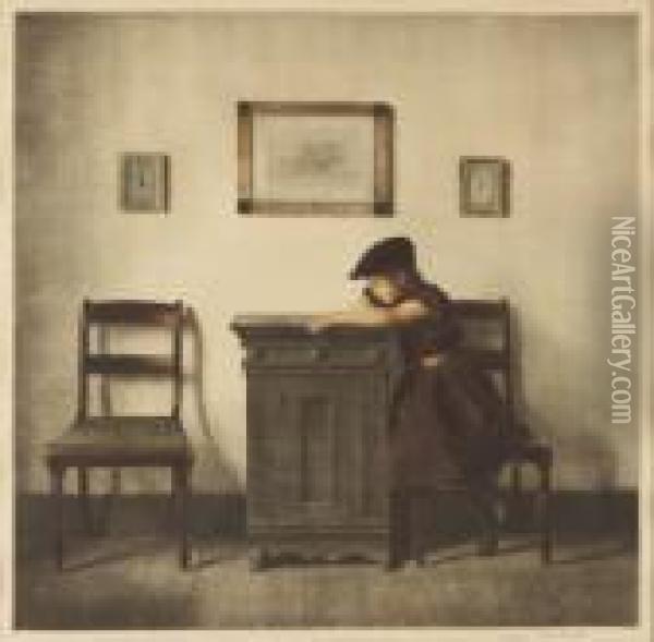 By The Commode Oil Painting - Peder Vilhelm Ilsted