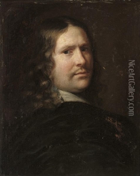 Self-portrait Of An Artist Oil Painting - Sebastien Bourdon