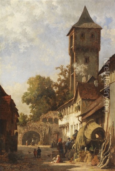 Suddeutsches Stadtchen Im Sommer Oil Painting - Karl Weysser