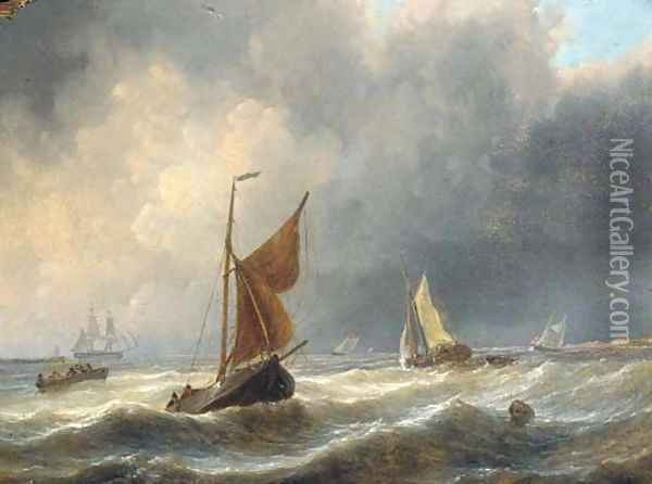 Heavy weather off the Dutch coast Oil Painting - Charles Martin Powell