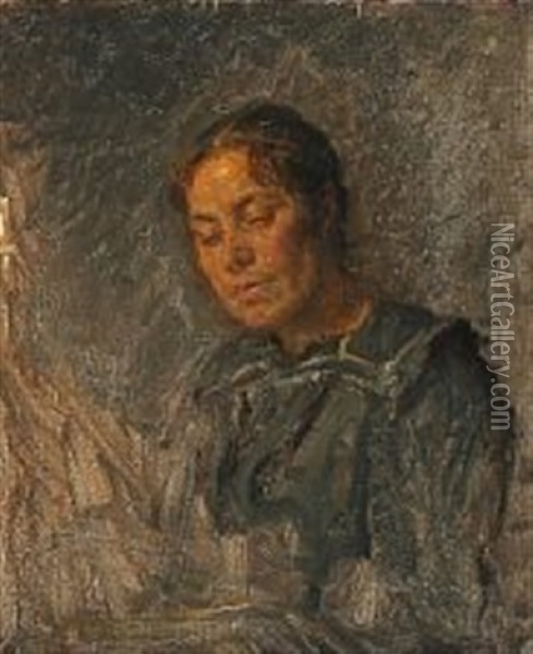 The Artist's Wife Oil Painting - Viggo Johansen