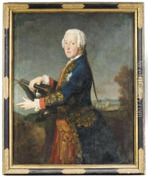 Portrait Of Duke Karl I Of Brunswick-wolfenbuttel Oil Painting - Antoine Pesne