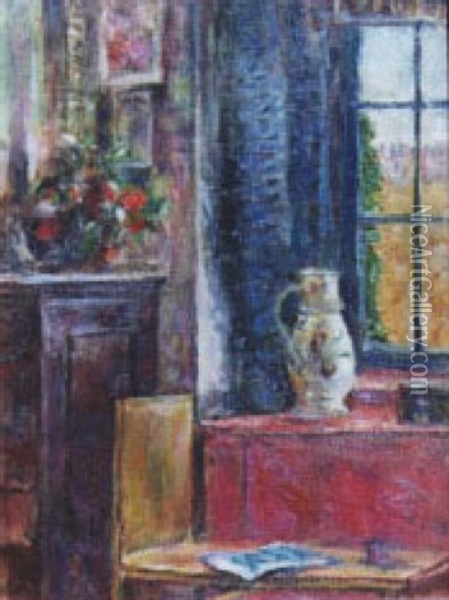 Jar By A Window Oil Painting - William von Schlegell