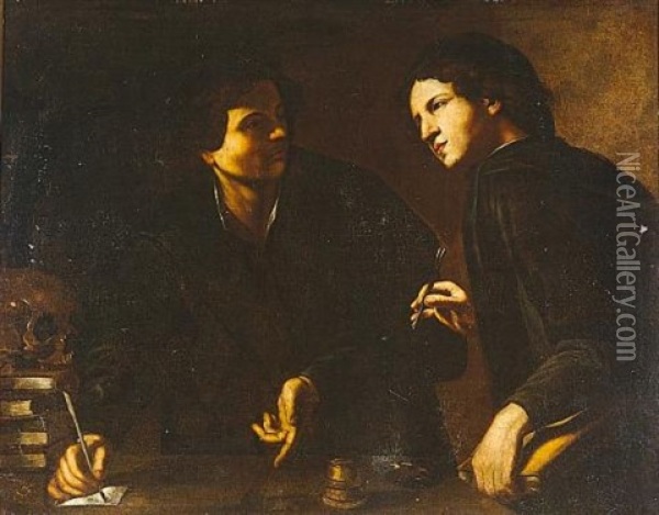 Saints Cosmas And Damian Oil Painting - Giovanni Battista Caracciolo