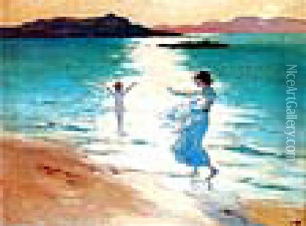 The Bather Oil Painting - George Russell