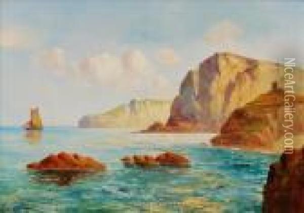 Coastal Scene Oil Painting - Frances E. Jamieson