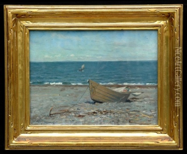 Sail Boat On Beach Oil Painting - William Edward Norton