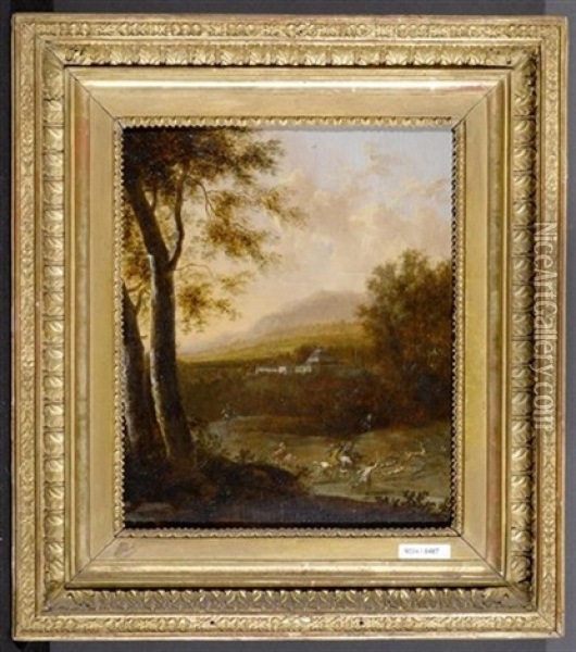 Landschaft Mit Hirschjagd Oil Painting - Frederick De Moucheron