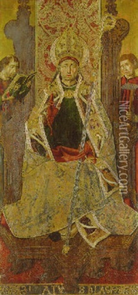 Saint Blaise Enthroned Oil Painting - Martin Bernat