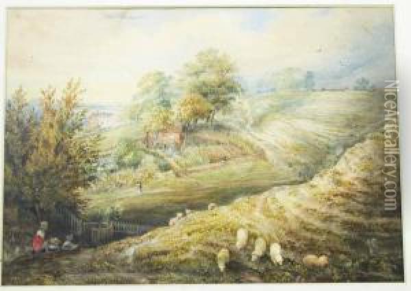 St Giles Hill, Winchester Oil Painting - George Frederick Prosser