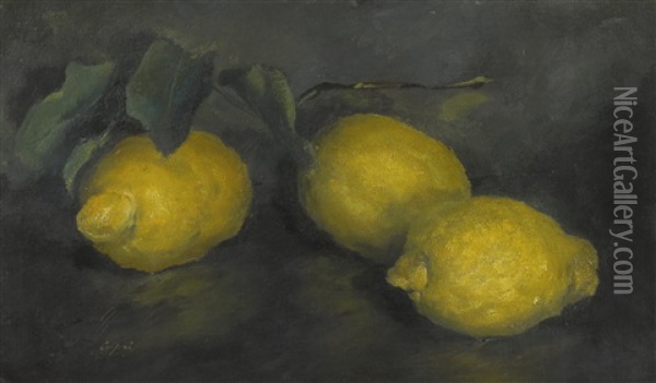 Lemons Oil Painting - Alexander Evgenievich Iacovleff