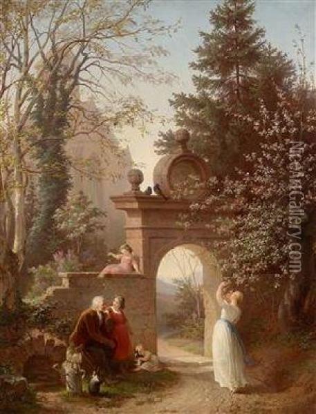 Idylle Oil Painting - Wilhelm Emil Robert Heck