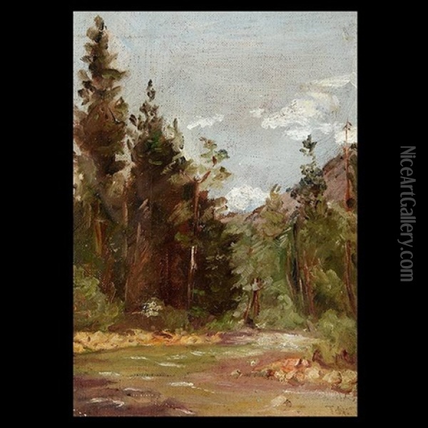 River Landscape Oil Painting - Thomas Hill