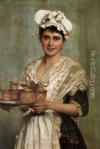 The Maidservant Oil Painting - Giovanni Costa