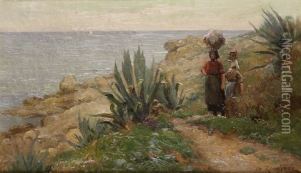 Cote Mediterraneenne Oil Painting - Charles Claude Etienne Rouviere