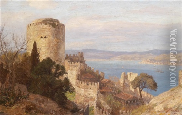 Ansicht Von Der Costa Brava Oil Painting - Georg Macco