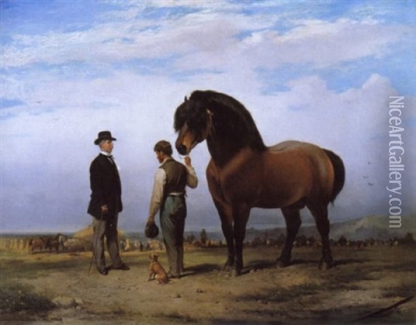 De Ontmoeting Oil Painting - Joseph Van Severdonck