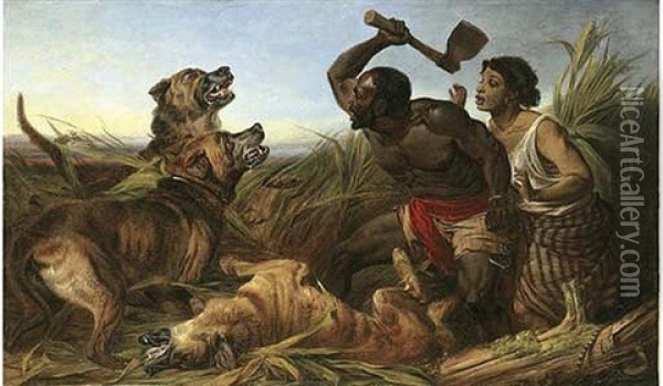 Hunted Slaves Oil Painting - Richard Ansdell