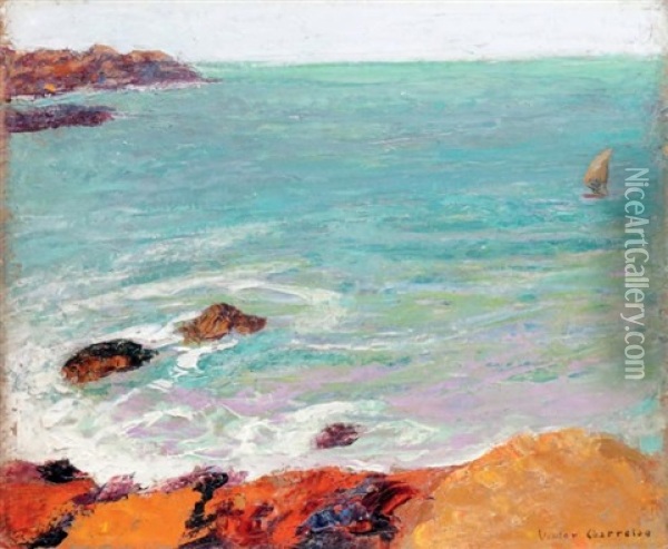 Cotes Rocheuses En Bretagne Oil Painting - Victor Charreton