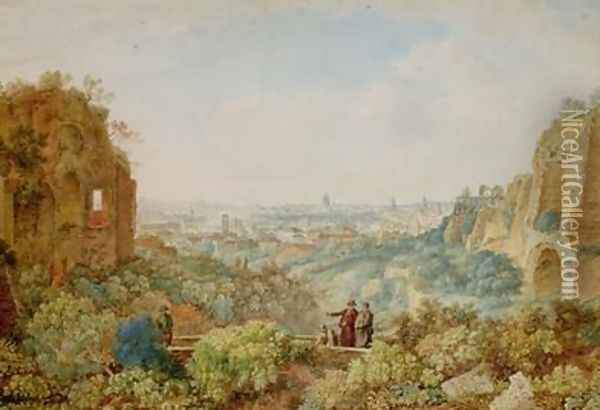 View of Rome from the Palace of the Caesars Oil Painting - Henri L'Eveque