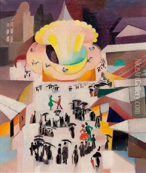 Fete Foraine Oil Painting - Alice Bailly