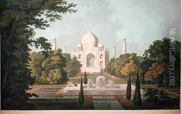 The Taj Mahal Agra from the Garden Oil Painting - Thomas & William Daniell