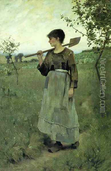 Home From the Fields Oil Painting - Charles Sprague Pearce