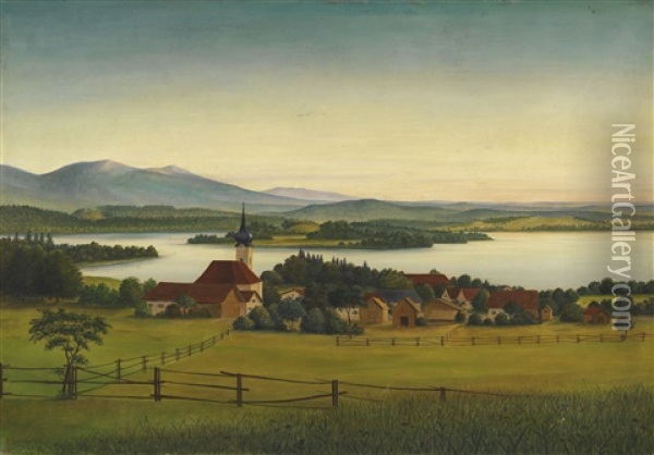 Staffelsee Oil Painting - Georg Schrimpf