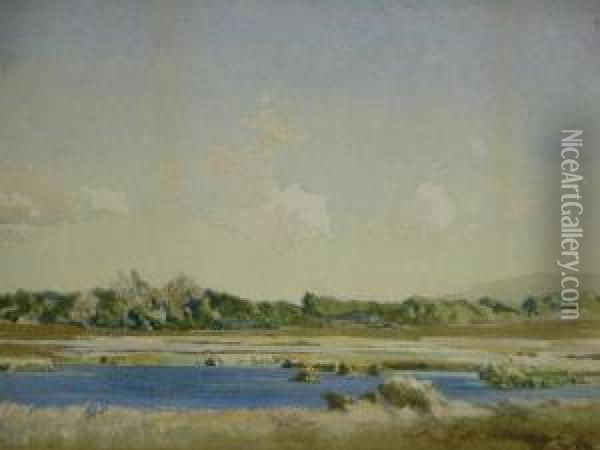 River Estuary With Expansive Sky Oil Painting - William Grant Murray