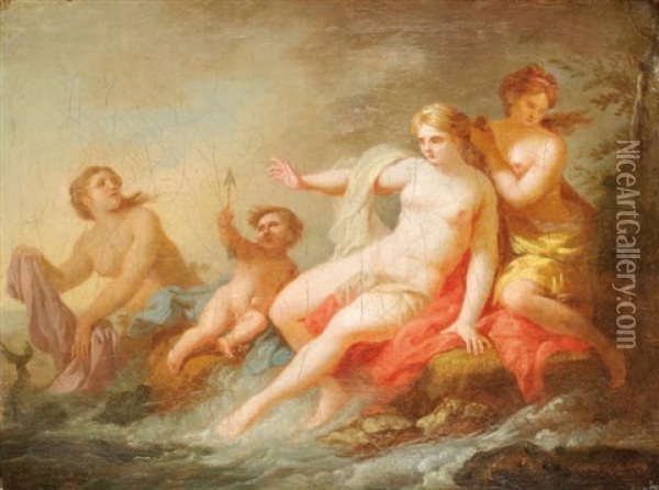 Venus Au Bain Oil Painting - Jean Preudhomme