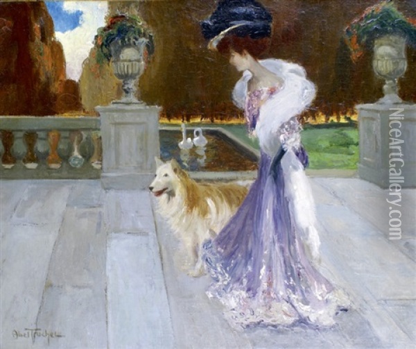 Elegante Dans Un Parc Oil Painting - Louis Abel-Truchet