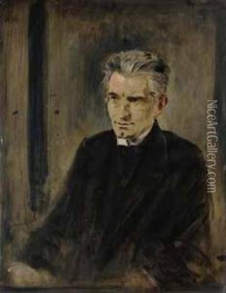 Portrat Pater Rupert Mayer. Oil Painting - Leo Samberger