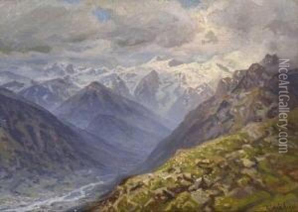 Hochgebirgslandschaft Oil Painting - Ilja Nikolajevith Zankovski