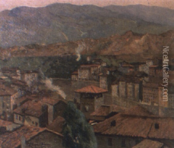 Vista De Bilbao Oil Painting - Ricardo Lopez Cabrera