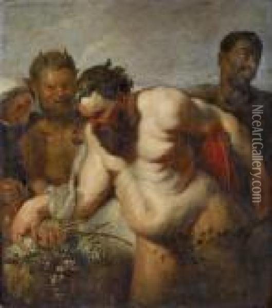 Drunk Silenus Oil Painting - Peter Paul Rubens