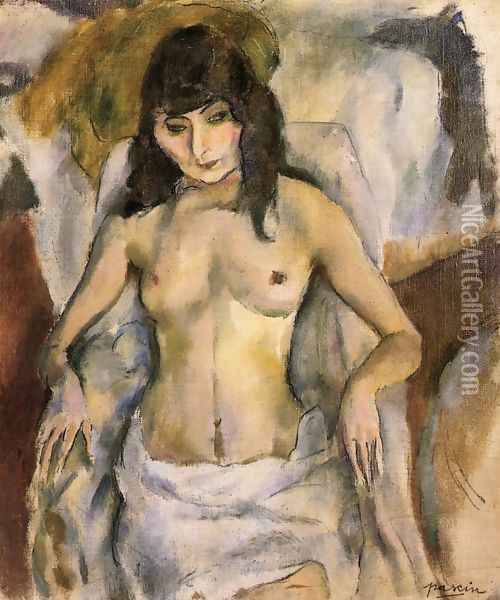 Nude in an Armchair Oil Painting - Jules Pascin