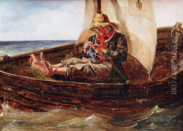 The Fisherman Oil Painting - Hermann Eschke